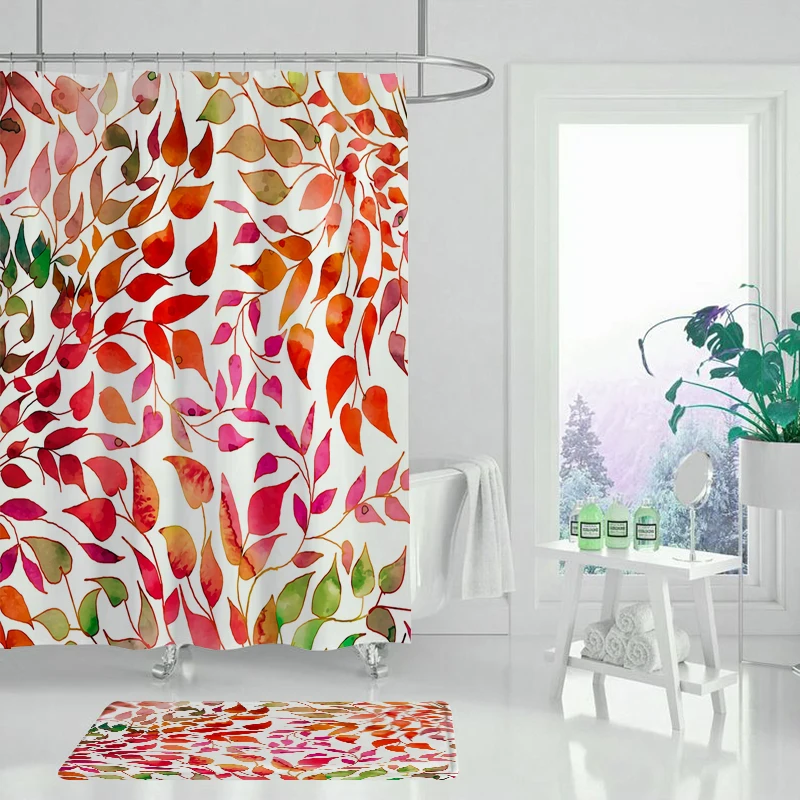 Водонепроницаемая Сетка из полиэстера с принтом деревьев для душа шторы ванной