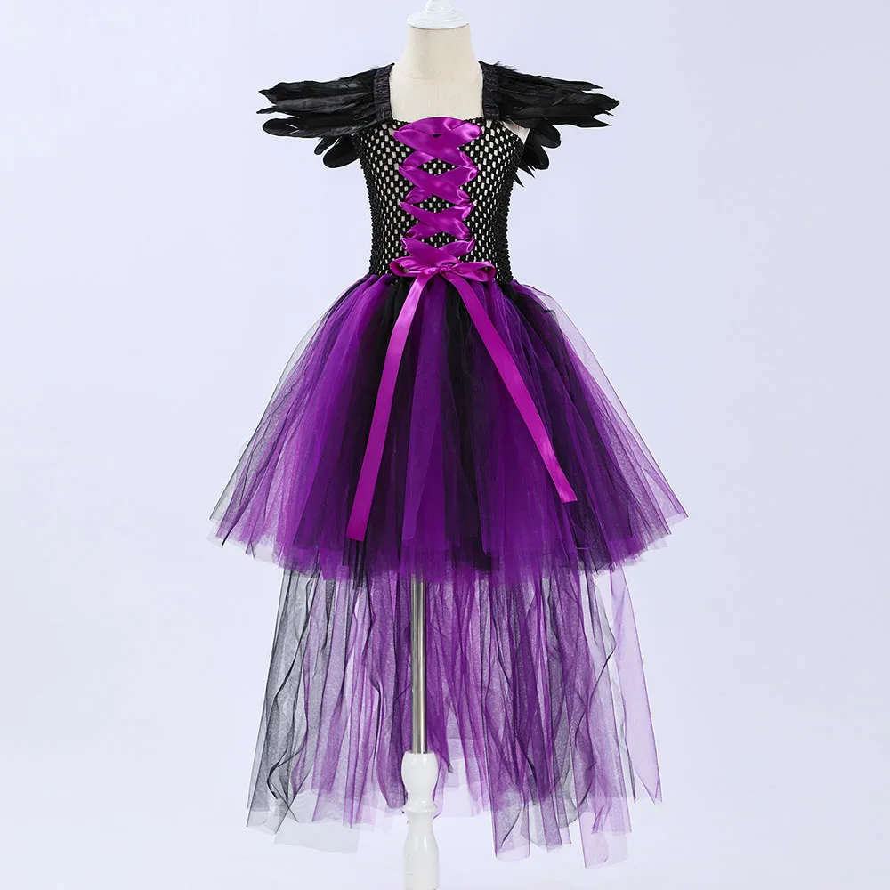 Платье-пачка злой королевы малефисент ведьма косплей костюм Дьявол Рог крыло для