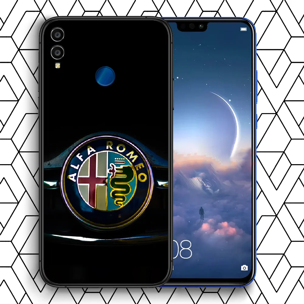 

Alfa Romeo car logo Phone Case For Huawei Honor 6A 7A 7C 8 8A 8X 9 9X 10 10i 20 Lite Pro Play black Cover Luxury Funda Pretty