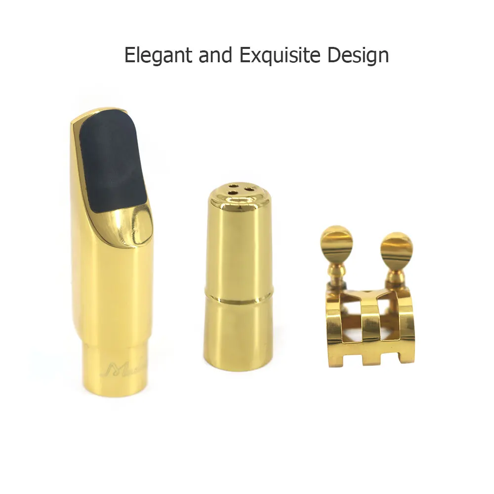 

Muslady 7C Soprano Saxophone Mouthpiece Flute Head Musical Instrument Accessories Brass Material with Reed Cap Buckle Patch