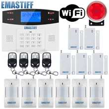 IOS Android приложение проводной беспроводной домашней безопасности ЖК PSTN wifi GSM сигнализация домофон пульт дистанционного управления Автонабор сирена датчик комплект