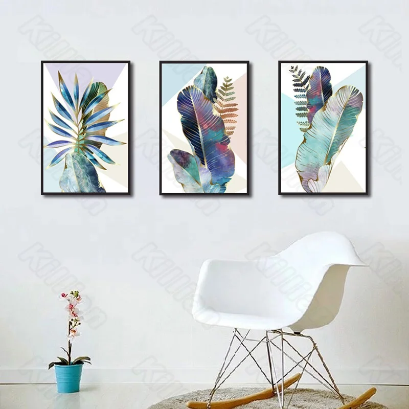 

Modern Style Mural Abstract Plant Sharp Leaf Frameless Poster Home Bedroom Fresco Living Room Decoration Canvas Painting Print