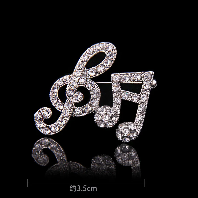 Корейский новый роскошный кристалл музыкальная нотка Брошь булавка модное