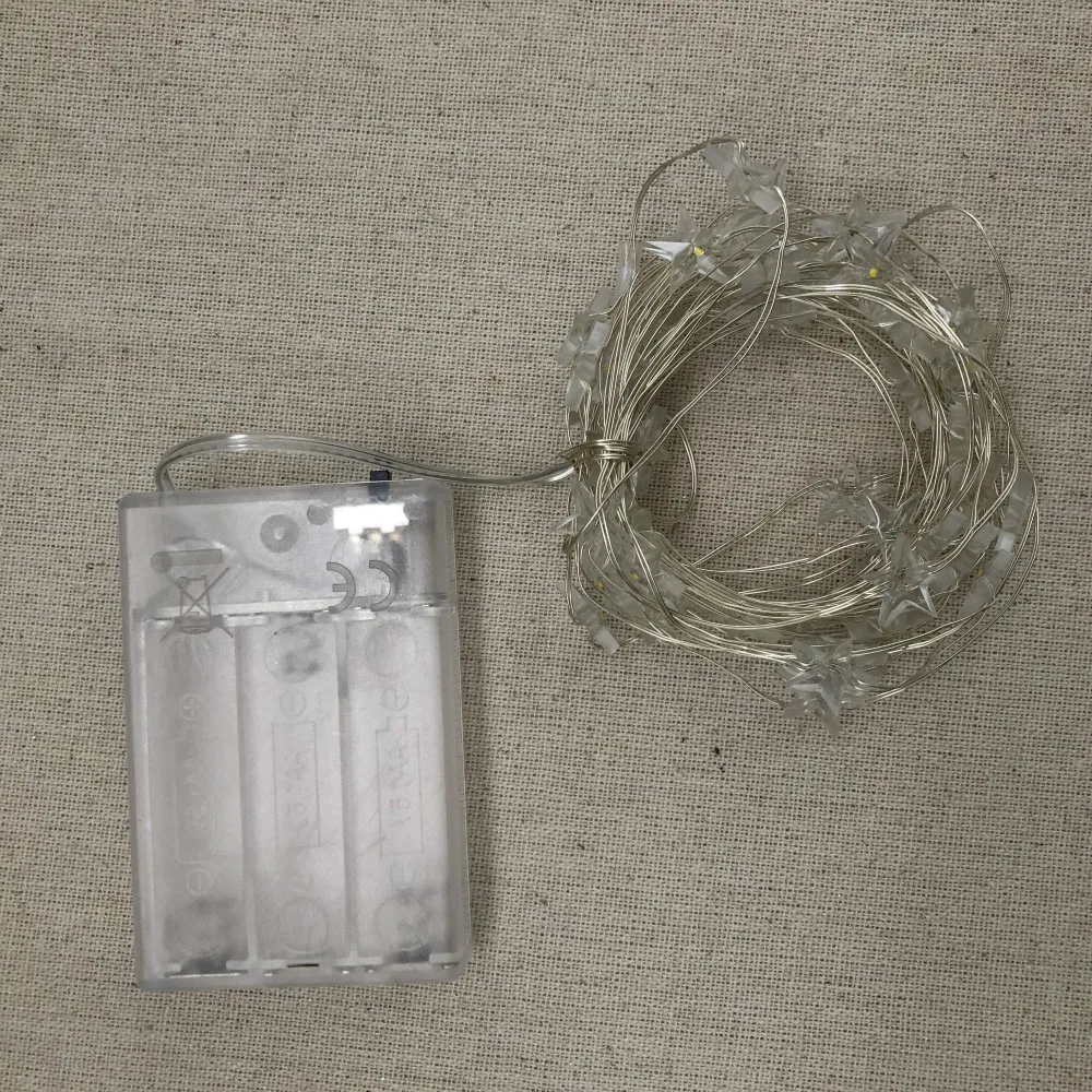 3 м светодиодная медная проволочная Гирлянда звезда проволока декоративный свет