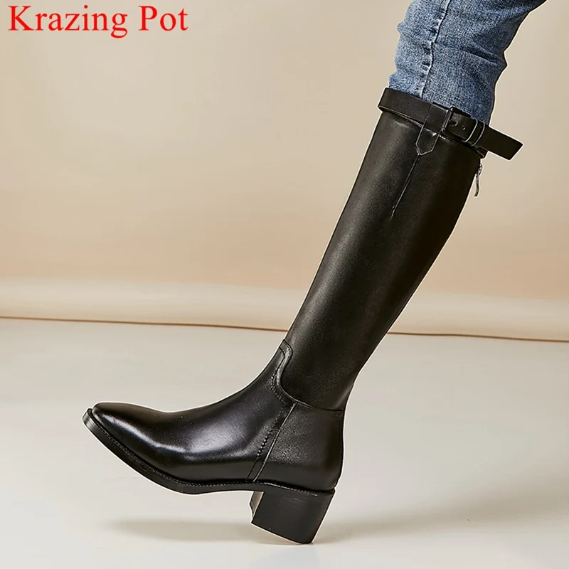 Классические брендовые сапоги до колена ручной работы из натуральной кожи на