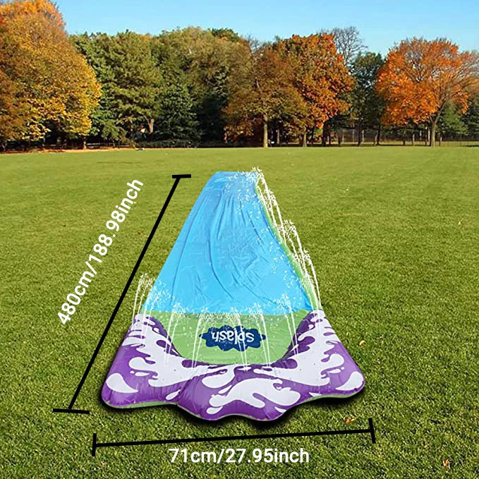 

Kid Lawn Water Slide Lane Water Splash Slide Summer Backyard Outdoor Garden Lawn Water Slide Spray Summer Water Games Toy