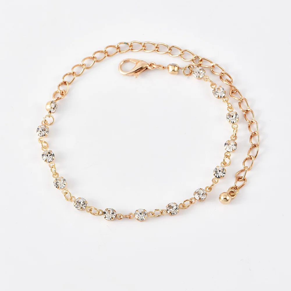 Модные пляжные ножные браслеты набор женских многослойных плетеных цепей в виде