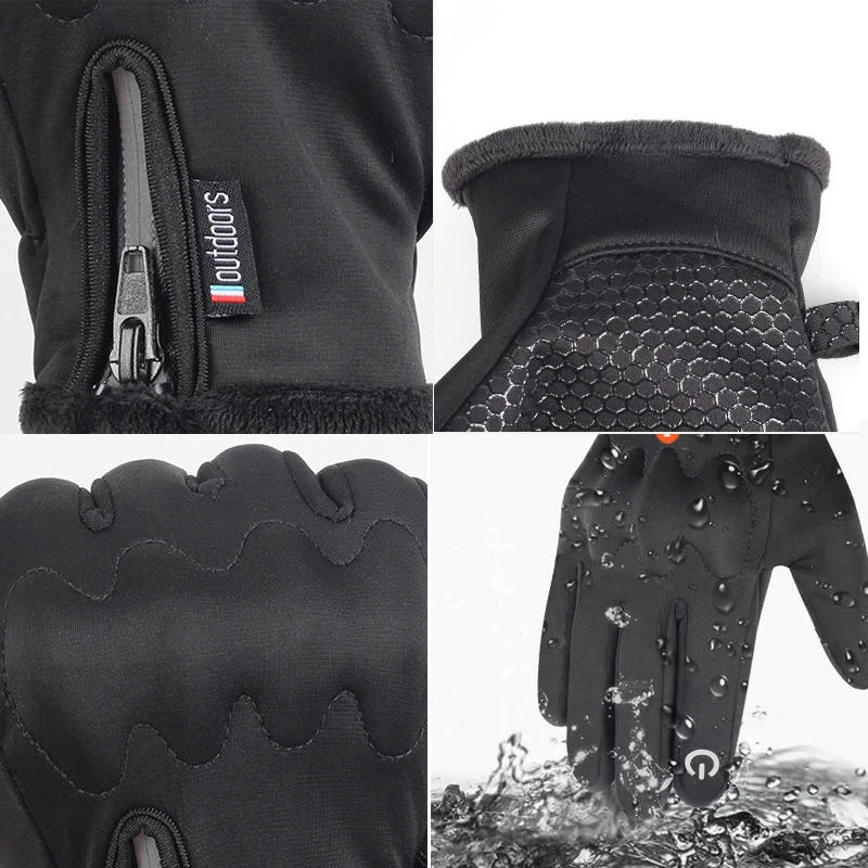 Мотоциклетные Перчатки водонепроницаемые зимние термоперчатки на флисовой