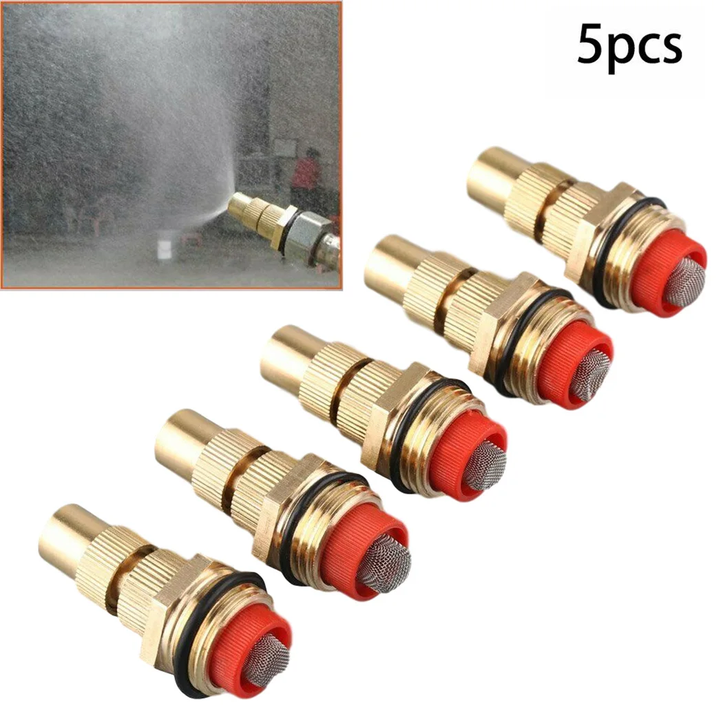 

5PCS 1/2" Adjustable Spray Nozzle Atomizing Lawn Sprinkler Brass Watering Misting Nozzles Garden Sprinkler Irrigation Fitting