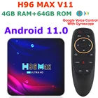 ТВ-приставка H96 Max V11, Android 11, 4 Гб ОЗУ, 64 Гб ПЗУ, процессор RK3318, 2,4 ГГц5G, двойной Wi-Fi, 3D, 4K, Youtube, медиаплеер, смарт-ТВ-приставка