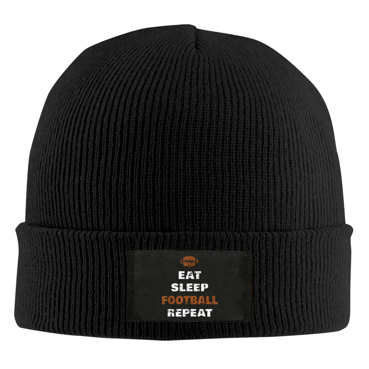 

Eat Sleep Football Repeat Beanie Hats For Men Women With Designs Winter Slouchy Knit Skull Cap