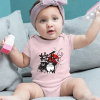my neighbor totoro anime baby romper pink cute baby girl clothes harajuku fashion toddler newborn jumpsuits infant onesies