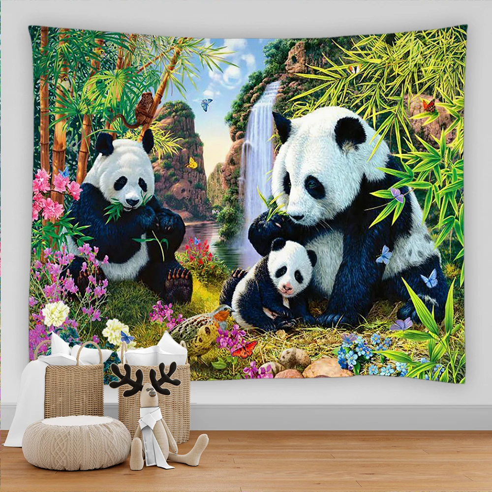 

Cute Panda Hanging Wall Tapestry Animals Trippy Tapiz Hippie Boho Decor Dorm Wall Carpet Sofa Blanket Tablecloth Tapestries