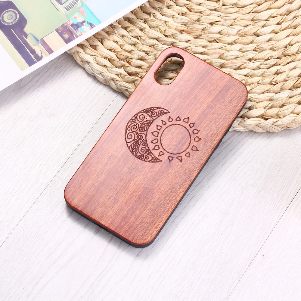 Чехол с гравировкой Луны и солнца для iPhone 6 6S 6Plus 7 7Plus 8 8Plus XR X XS Max 11 Pro Max|Бамперы| |