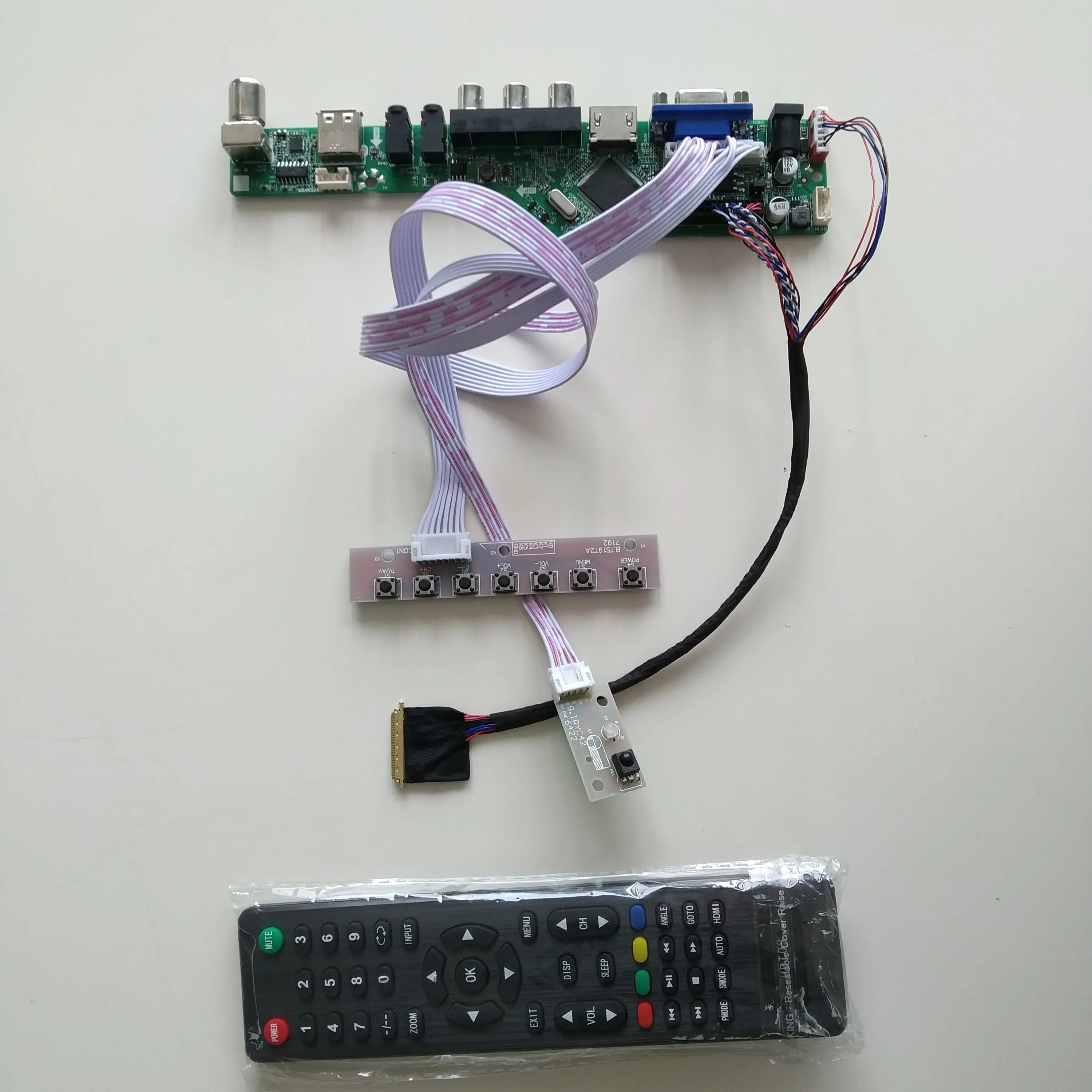 

TV LED AV VGA AV RF Controller Board kit For B156XW02 V0/V3 B156XW02 V5 1366*768 Display Monitor