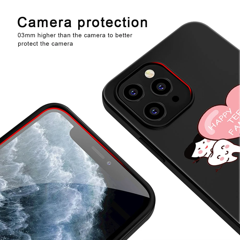 Tooth Dentist Phone Case For iPhone 11 12 Pro Max Mini Cover for iPhone X XR XS MAX 7 8 6 6S Plus 5S SE 2020 Soft TPU Back Funda