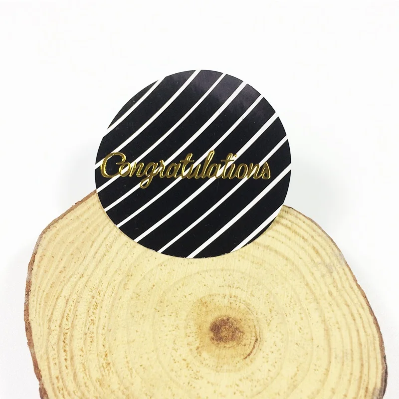 Круглые милые черные/белые золотые пожелания для вас наклейки сделай сам