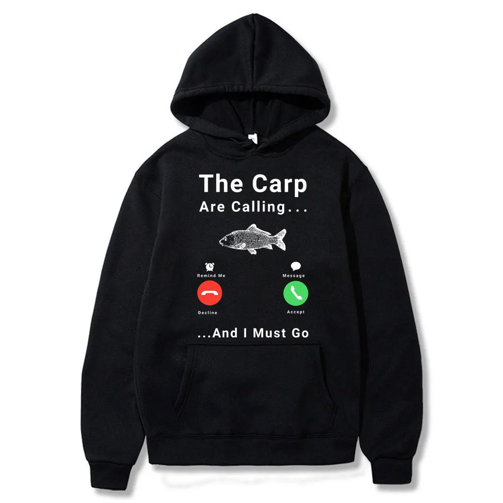 Новинка 2021 толстовка с принтом &quotThe Carp Is call&quot I Must Go Рыбалка для мужчин и женщин