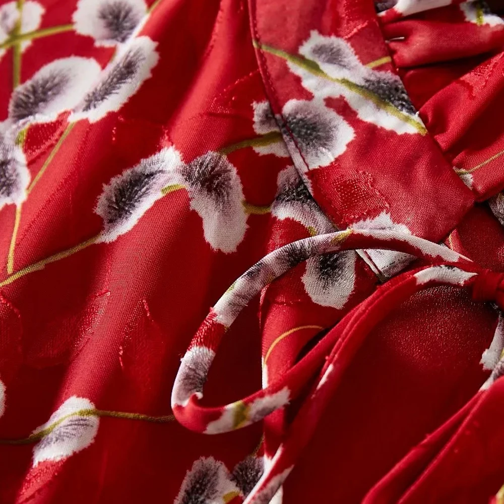 

Plus Size Dress New Summer Print Floral Dress Women Ruffled Short Sleeves Chiffon Bohemian Dresses Beach Midi loose Long Dress