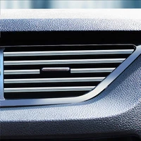 10 pcs car accessories diy car interior air conditioner outlet vent grille chrome decoration strip silvery car styling