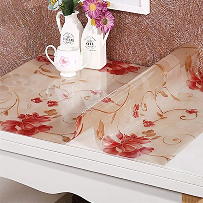 Водонепроницаемая скатерть для стола с узором кухонный ПВХ чехол подстилка из
