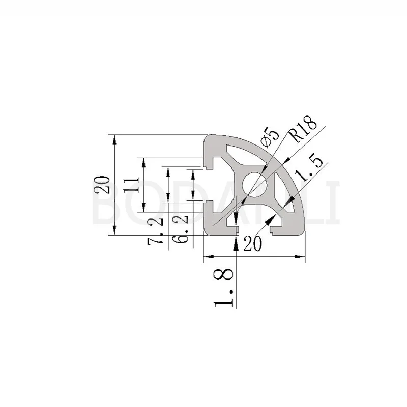 

2pcs Aluminum profile European standard 2020r industrial aluminum profile aluminum 2020 alloy profile aluminum alloy 6063-T5