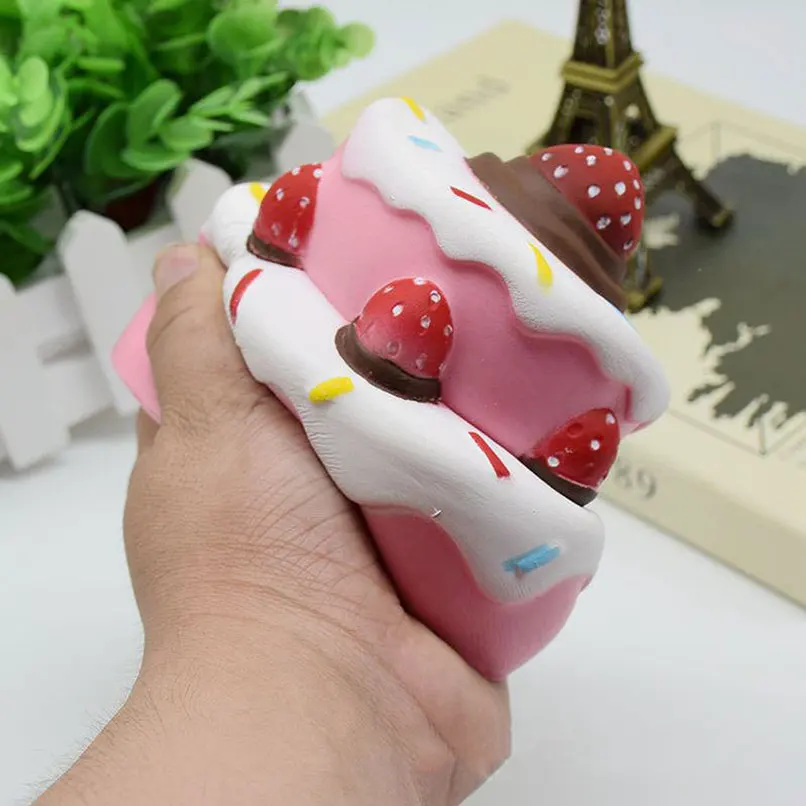 Slow Rising Squishy Antistress Jumbo Funny Soft Scented Strawberry Cake Squeeze Stress Relief Decoration kids Decompression Toys | Игрушки и