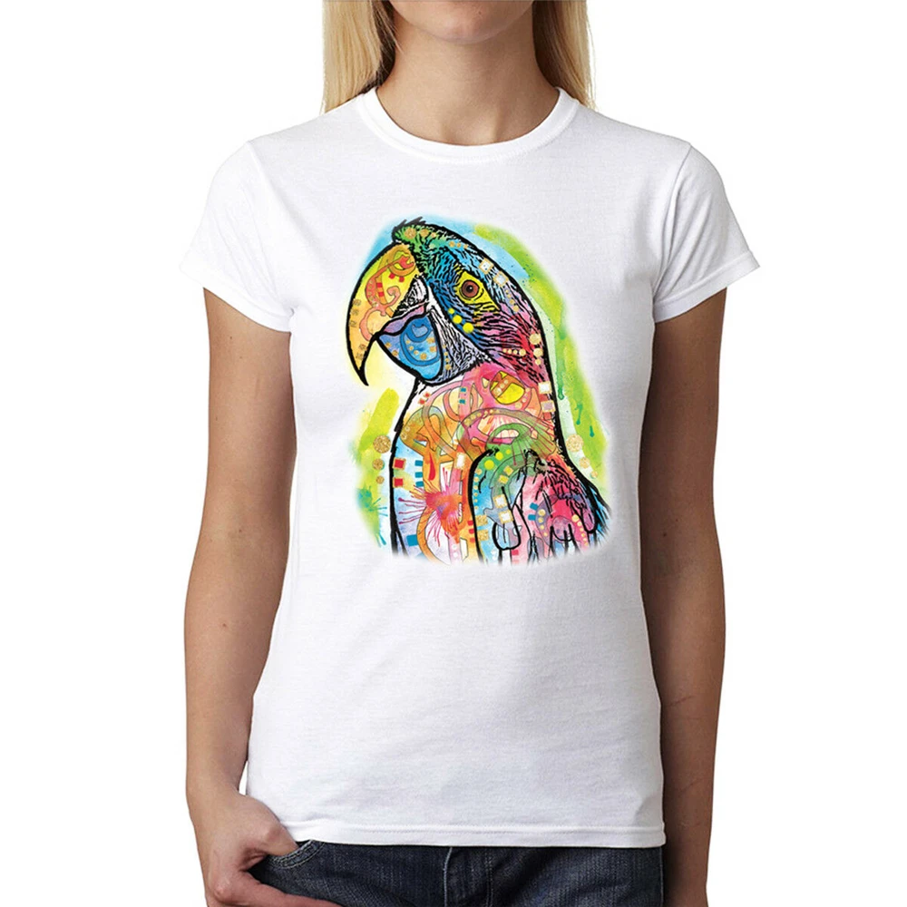 Женская футболка Dean Russo Macaw Animals Parrot Cubism новая забавная S - 6xl | Мужская одежда