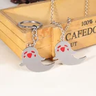 Брелок для ключей Genshin с эффектом столкновения, Женский мультяшный брелок для ключей, мужской брелок по периметру Ху Тао для брюк, брелок из цинкового сплава