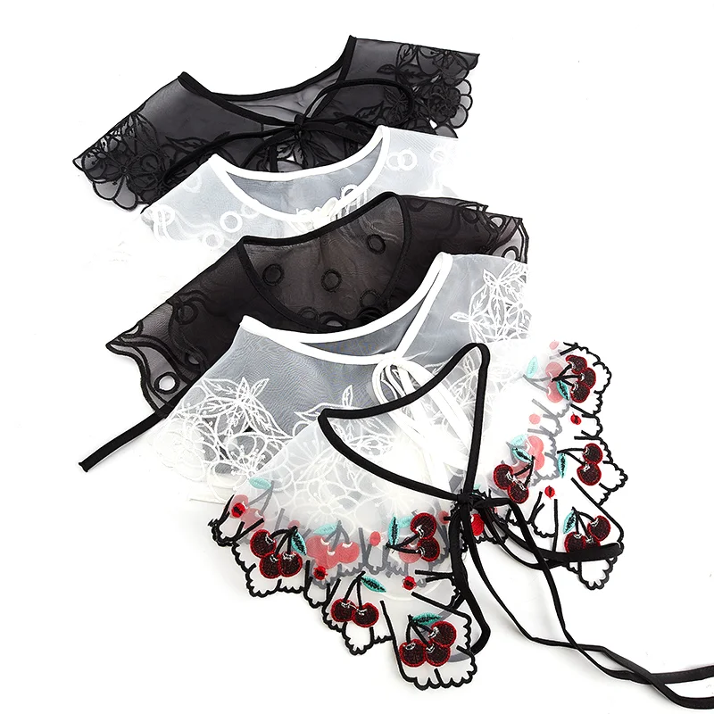 

Женский кружевной воротник с имитацией облака, наплечный воротник с имитацией куклы, съемный воротник, имитация искусственной кожи, съемны...