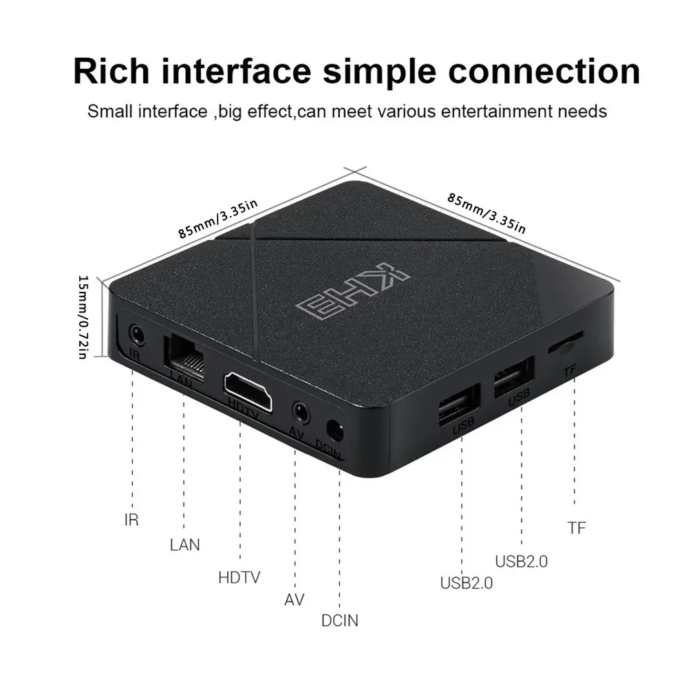 

KH3 Android 10 TV Box Allwinner H313 Quad Core Cortex-A53 HD Smart Set Top Box 2G 16G Media Player 4K@60fps With Remote Control