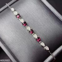 kjjeaxcmy fine jewelry 925 sterling silver inlaid garnet women hand bracelet classic support detection
