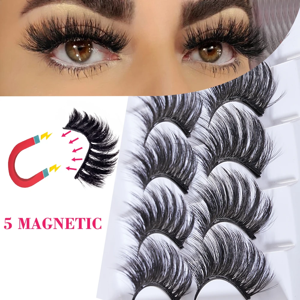 

Набор Магнитных ресниц Yelix с подводкой для глаз, оптовая продажа, 3D норковые натуральные 5 магнитных коротких ресниц, Набор накладных ресниц