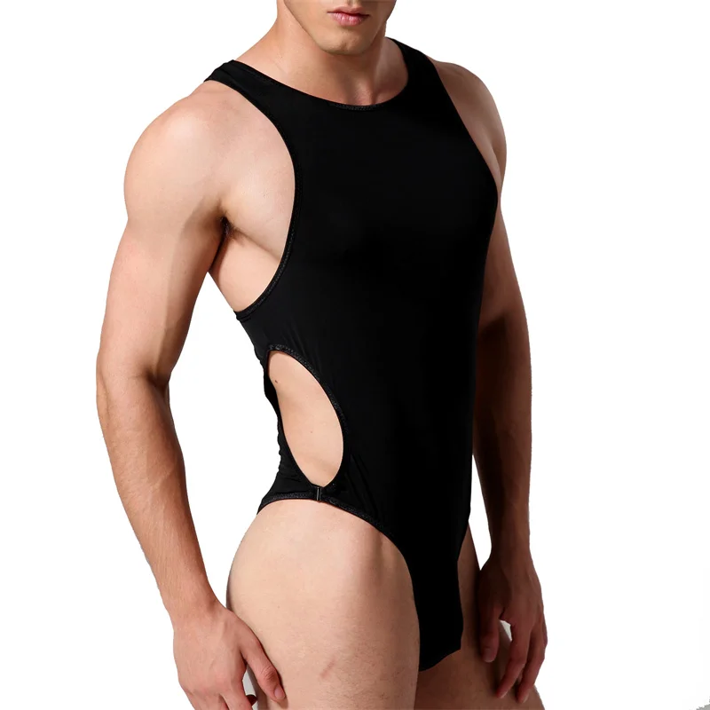 Сексуальное мужское нижнее белье спортивная одежда из ледяного шелка боди для