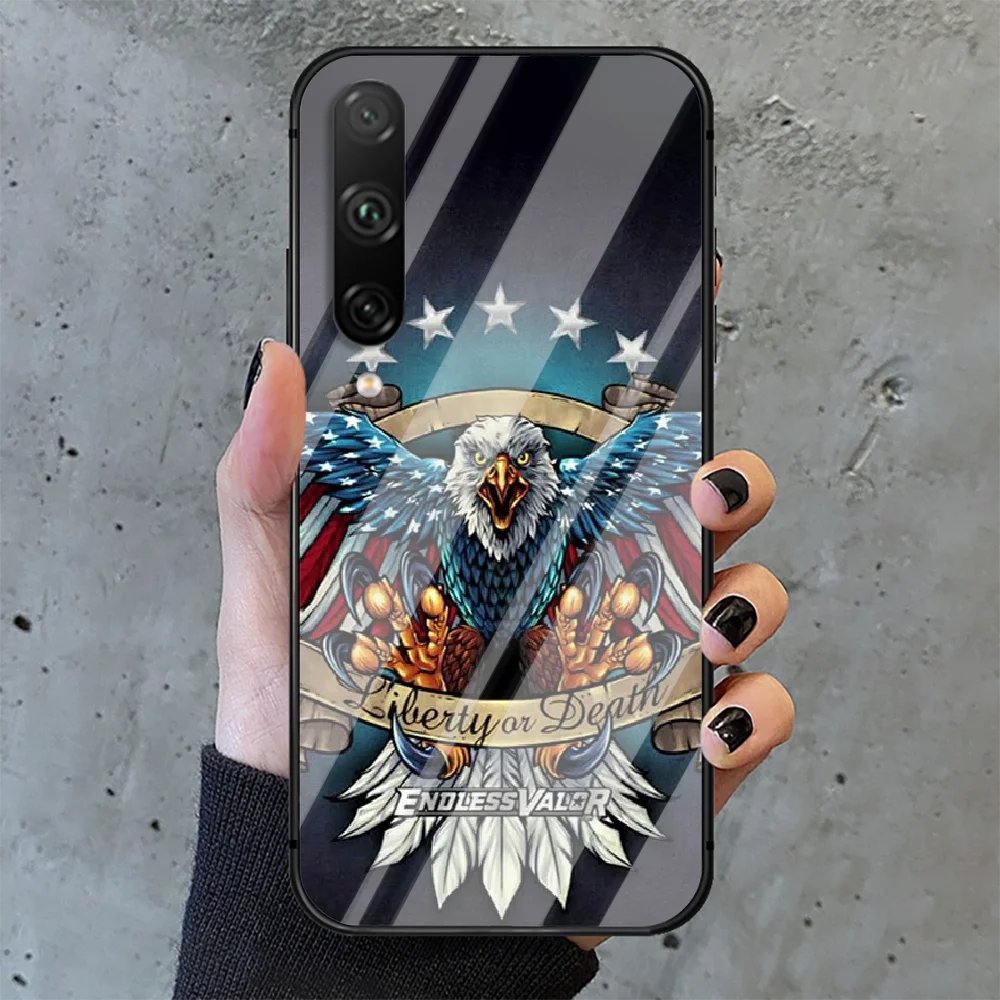 

Russian flag bear eagle flag Phone Tempered Glass Case Cover For huawei honor 7 8 9 10 20 A X S lite i pro Bumper Hot Tpu