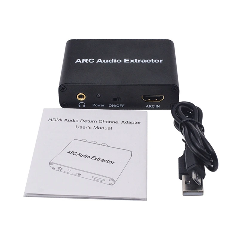 

ARC Audio Extractor Audio Adapter 3.5mm Stereo Fiber Coaxial Converter for Amplifier Soundbar Speaker Stereo Audio