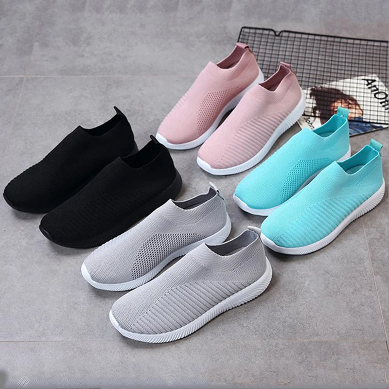 JIEMIAO Women's Walking Shoes Fashion Casual Sport Shoes Breathable Walking Sneakers Anti-slip Zapatillas Mujer Size 35-42