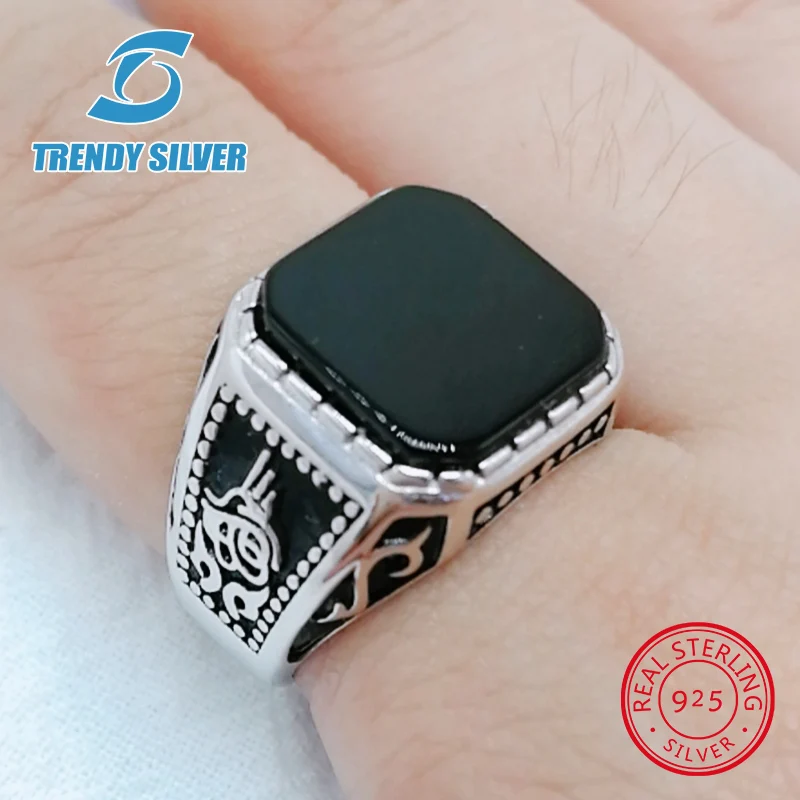 Мужское серебряное кольцо TCR365 ювелирное изделие из серебра 925 пробы с бирюзой и