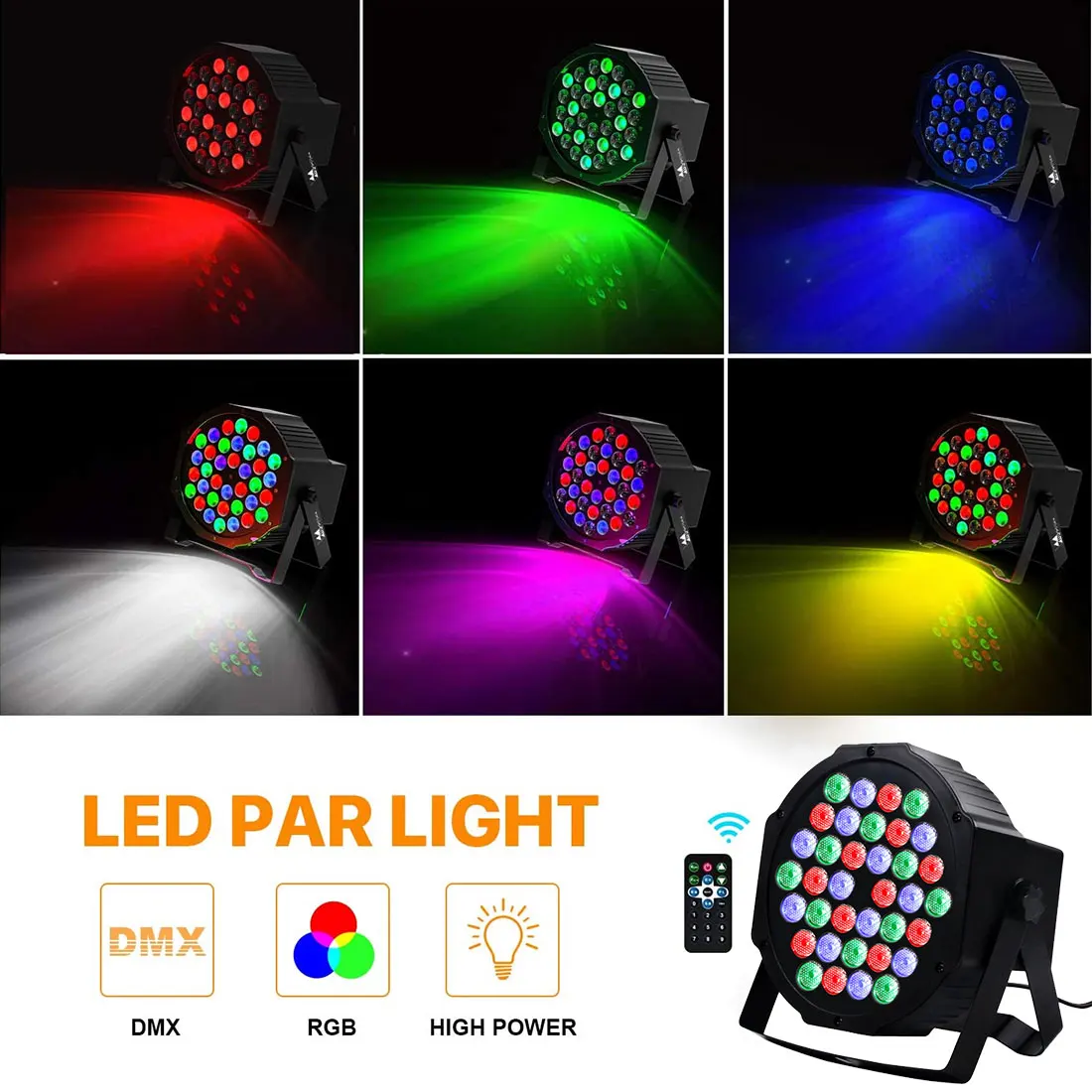 36 светодиодный плоский прожектор вращающаяся со стробоскопической вспышкой