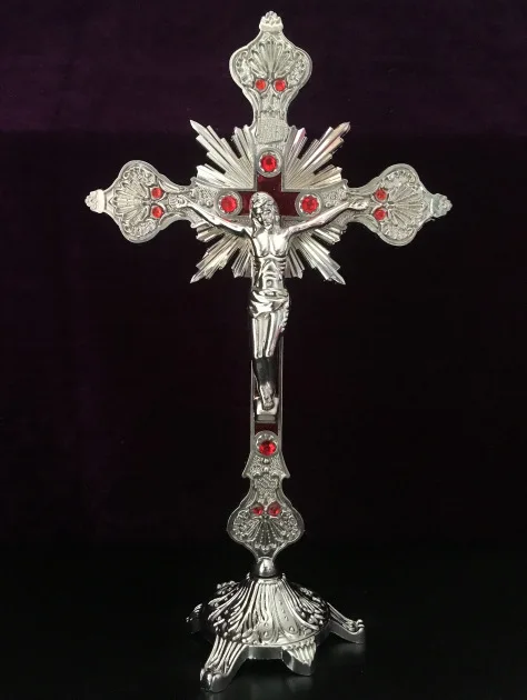 Металлический крест для дома и церкви золотистый серебристый медный красный