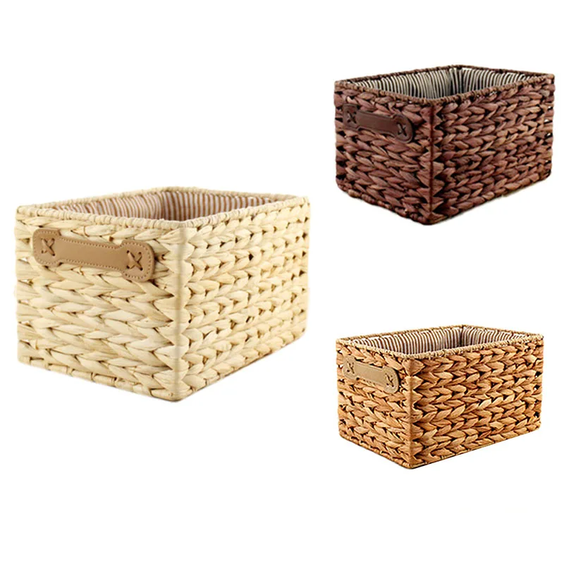 

Pastoral Storage Basket Storage Basket Snack Woven Debris Storage Box Large Storage Drawer