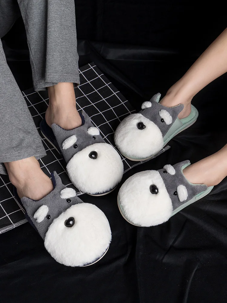 Хлопковые тапочки женские домашние милые с собачкой коллекция 2020 года Сезон Зима