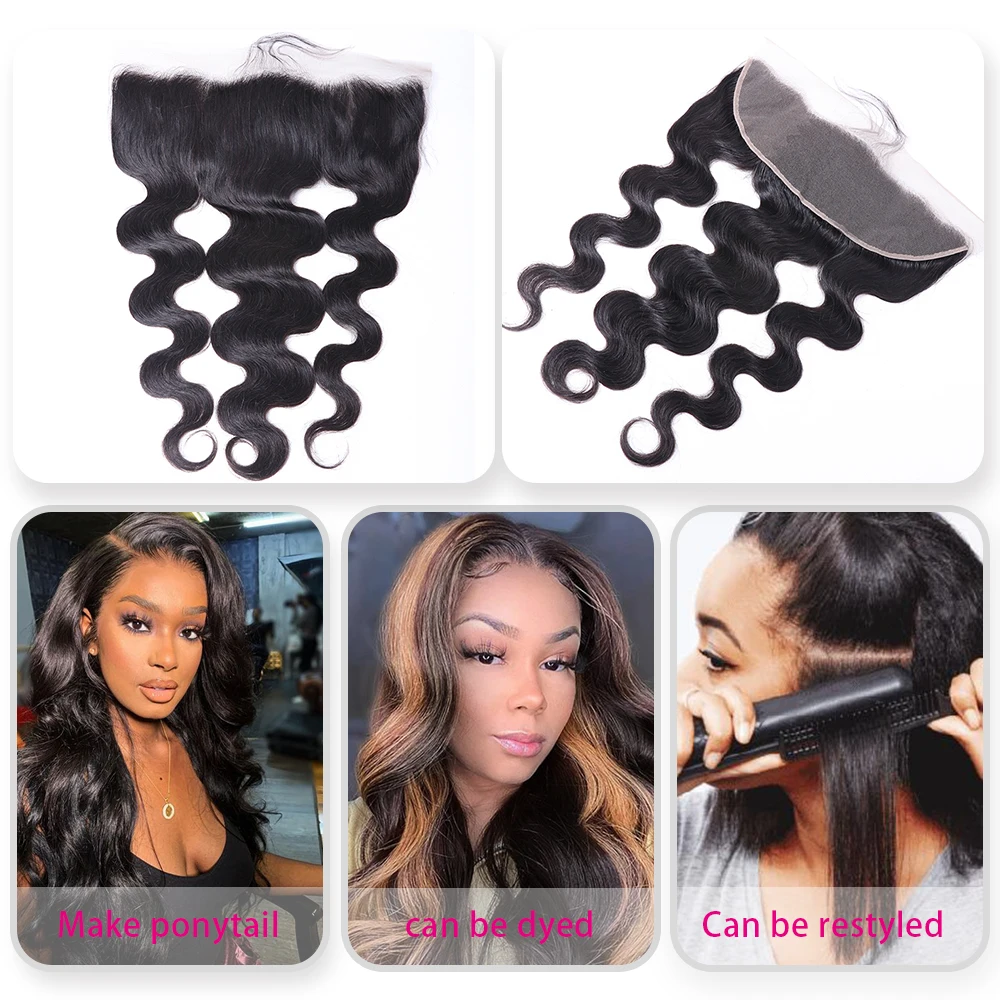 

Body Wave Lace Front Plucked Baby Hair 14-22 Inch Raw Inidan Remy Closure Human Hair Women 13x4 Medium Brown Color Swiss Lace