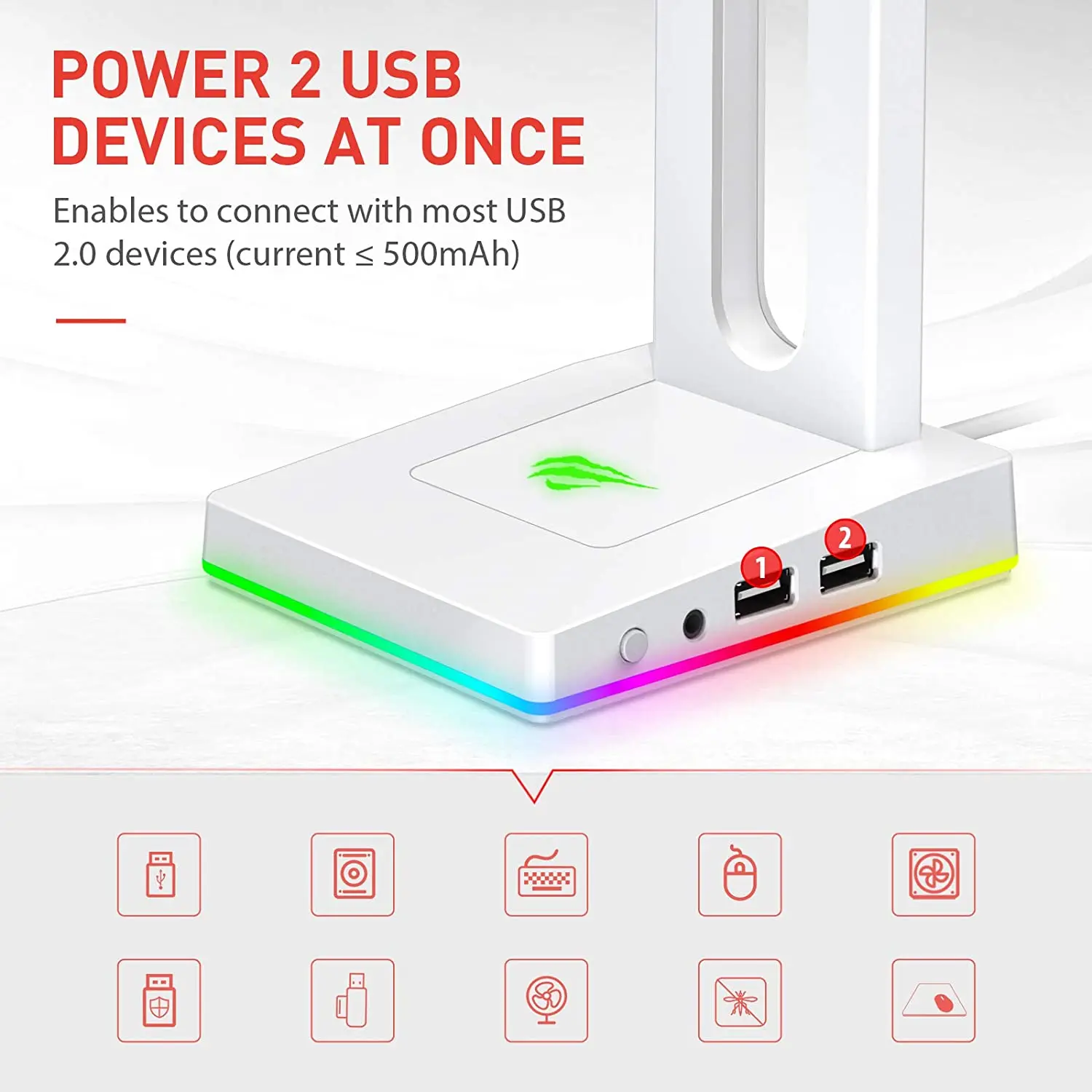 HAVIT подставка для наушников Держатель RGB или гарнитура крючок Игровые наушники