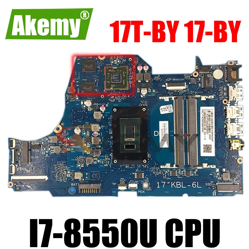 

Akemy L22746-601 L22746-001 материнская плата для HP ноутбук 17T-BY 17-серии ноутбук ПК с сенсорным экраном i7-8550U 100% полностью протестирована