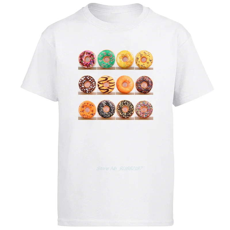 Летние футболки с красочными пончиками пучком Пастельными вкусами футболка