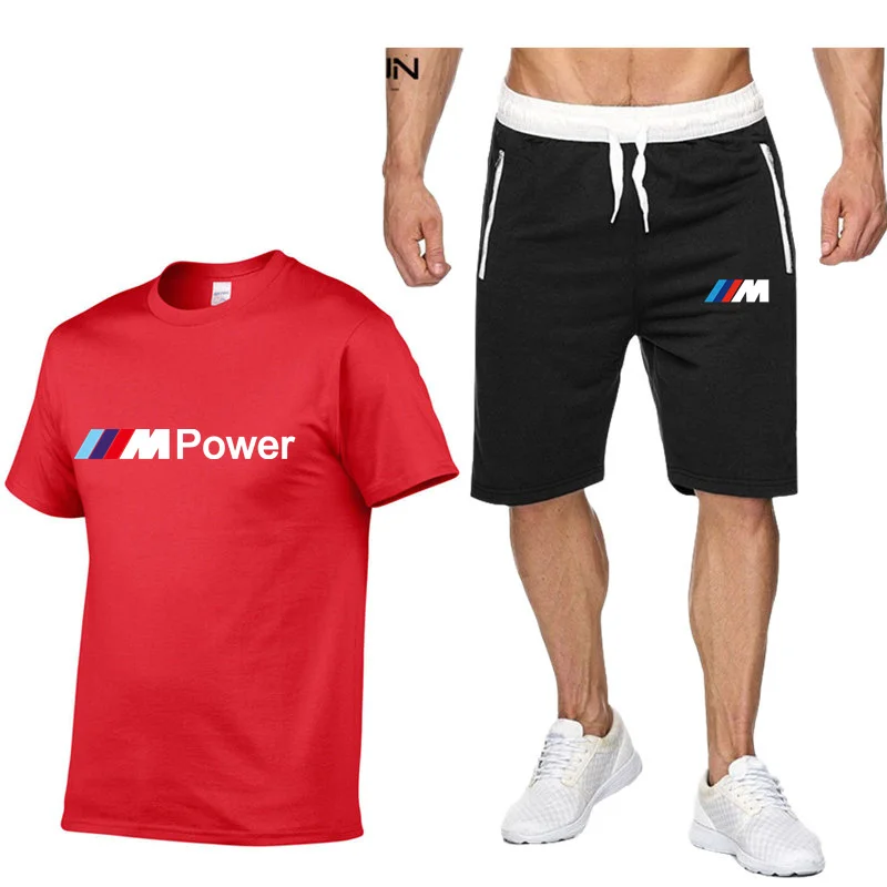 

2021 Men's Sets 2 Piece T Shirt Sweatpants Track Suit Shorts Jogger Sets Casual Tracksuit Men Sportswear Set Brand Clothing