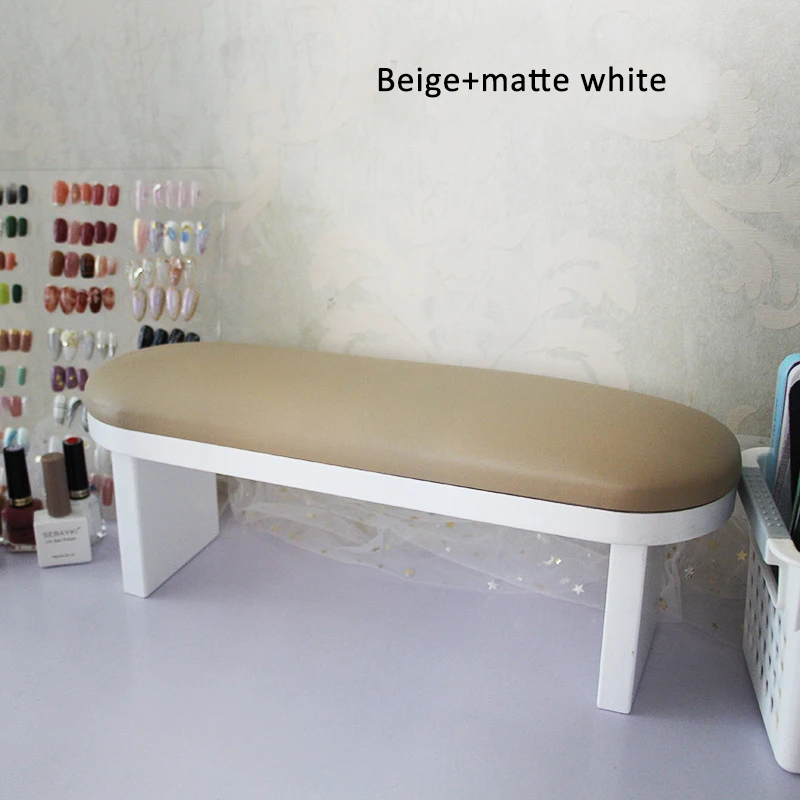 

ANGNYA Luxury PU Leather Manicure Hand Pillow Solid Wood Nail Arm Rest Cushion Manicure Table Mat Arm Hand Rest Salon Cushion