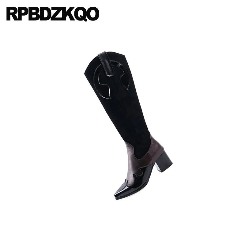 Мода Большой Размеры под змеиную кожу женские сапоги Сезон Зима 2021 из змеиной