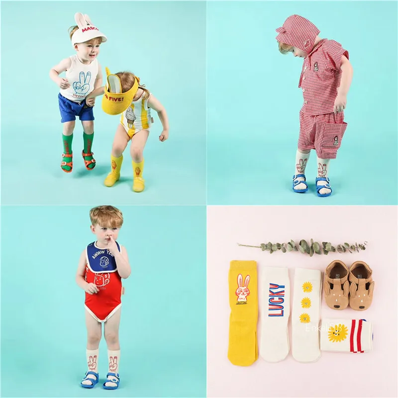 

EnkeliBB Perfect Collection Kids Tube Socks Korean Style Baby Boy Girls Fashion Tube Socks Cartoon Ice Cream Pattern Cotton Sock